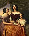 Izabela Maria Sanguszko wraz z córkami Jadwigą i Heleną. Obraz olejny Giuseppe Giacomo Battiga. ok. 1845