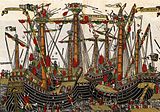 Цветна дърворезба от битката при Пилос през 1499