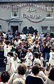 Dancing outside a pub