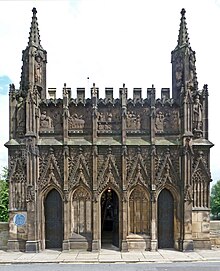 The 14th-century Chantry Chapel of St Mary the Virgin in Wakefield, West Yorkshire. Chantries were endowments that paid priests to say masses for the dead to lessen their time in purgatory. Chantry Chapel, Wakefield Bridge (7568910296).jpg