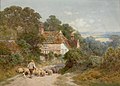 Charles James Adams - Moving pastures. Watercolour.