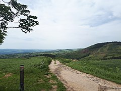 Le chemin de Stevenson sur le plateau du Devès, près de Pradelles.