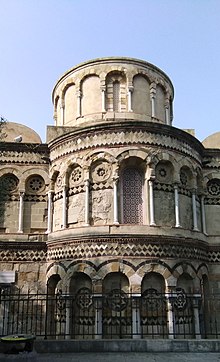 The church's well-preserved apse facing Via Garibaldi Church of the Catalans Messina 3.jpg