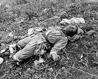 A Chinese soldier, killed by Marines of the 1s...