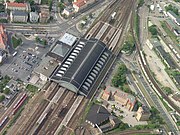 Bovenaanzicht van het station