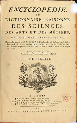 Cover of L'Encyclopédie (1751)