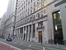 The base of the building seen from Broadway Financial District Sep 2020 03.jpg