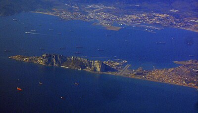 Gibraltar viđen iz vazduha.