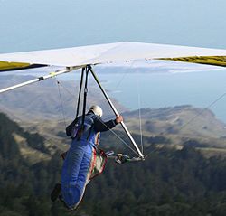 Hang glider launching from Mount Tamalpais