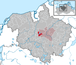 Elhelyezkedése Mecklenburg-Elő-Pomeránia térképén