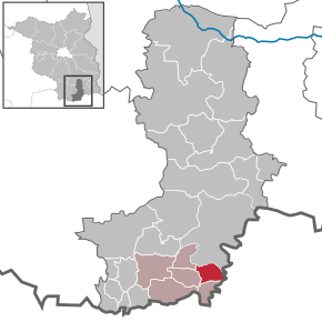 Poziția Hohenbocka pe harta districtului Oberspreewald-Lausitz