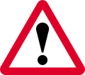 Other danger ahead (used with plate to describe the hazard)
