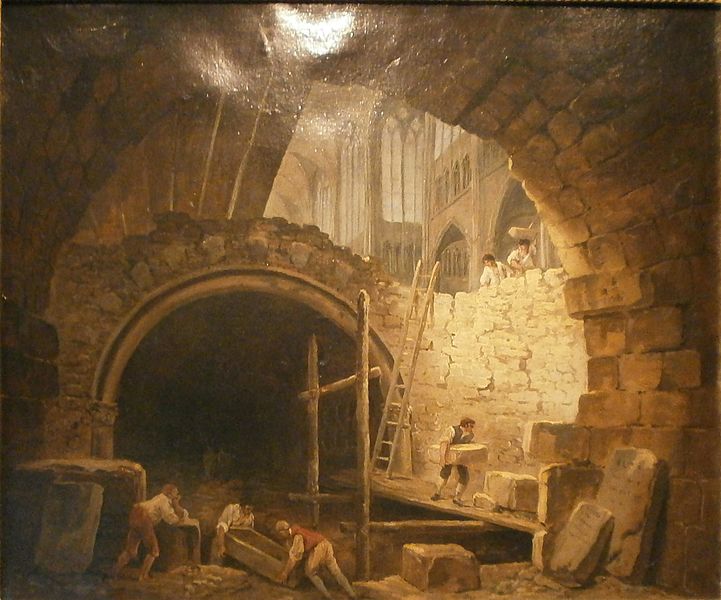 Fichier:Hubert Robert - La Violation des caveaux des rois dans la basilique de Saint-Denis.jpg