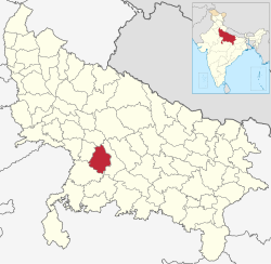 Location of रमाबायीनगरमण्डलम् district in उत्तरप्रदेशराज्यम्