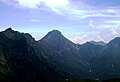 硫黄岳から望む横岳・赤岳・阿弥陀岳（2008年8月）