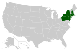 Államok Ivy League-egyetemekkel az Egyesült Államok térképén