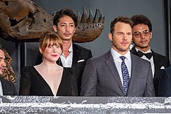 Chris Pratt és Bryce Dallas Howard a film japán premierjén