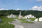 Memorial (1979) designed by Miodrag Živković and Aleksandar Đokić in Kadinjača