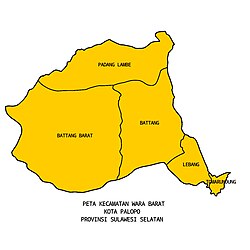 Peta kelurahan Tomarundung ring kecamatan Wara Barat
