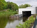 New boathouse / drydock at Kirkintilloch, opened 2008 with former boathouse in background