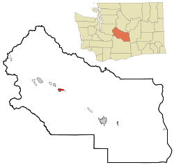 Cle Elumin ja Kittitasin piirikunnan sijainti Washingtonin osavaltiossa