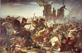 Bitva u Legnana, obraz Amose Cassioliho (1832-1891)