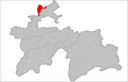 Location of Mastchoh District in Tajikistan