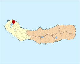 Location of the civil parish of Ajuda da Bretanha, within the municipality of Ponta Delgada