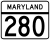 Maryland Route 280 marker