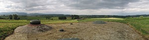 The view from a battery at Ouvrage Schoenenbourg in Alsace; notice the retractable turret in the left foreground. Maginot line 2.jpg