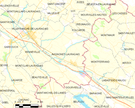 Mapa obce Avignonet-Lauragais