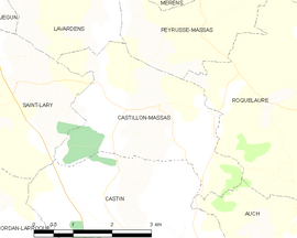 Mapa obce Castillon-Massas