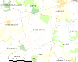 Mapa obce Sceaux-d’Anjou