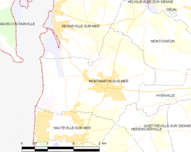 Mapa obce Montmartin-sur-Mer