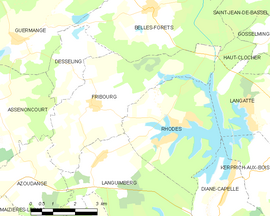 Mapa obce Fribourg