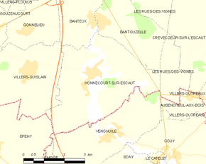 Poziția localității Honnecourt-sur-Escaut