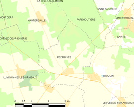 Mapa obce Pézarches