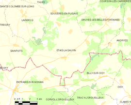 Mapa obce Étais-la-Sauvin