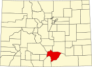 Map of Colorado highlighting Huerfano County Map of Colorado highlighting Huerfano County.svg
