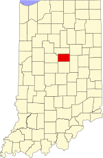 Map of Indiana highlighting Tipton County