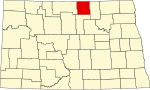 Карта штата с выделением округа Ролетт
