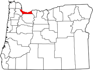 Multnomah County highlighted in Oregon; Portla...
