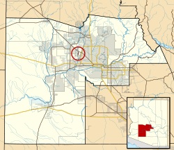 موقعیت شهرک "یانگ تاون" در شهرستان مریکوپا و ایالت آریزونا
