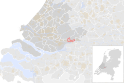 Locatie van de gemeente Hardinxveld-Giessendam (gemeentegrenzen CBS 2016)