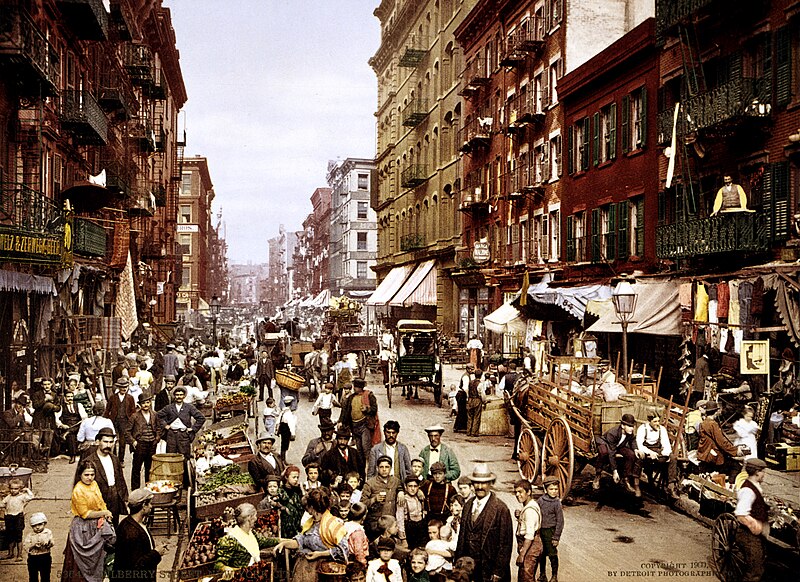Mulberry Street NYC ca.1900. edit of Image:Mul...