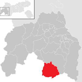 Poloha obce Nauders v okrese Landeck (klikacia mapa)