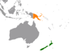 Location map for New Zealand and Papua New Guinea.