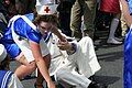 Nurse attends sailor, Galway Arts Festival Parade 2007