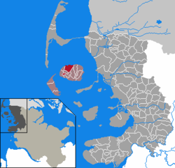 Elhelyezkedése Schleswig-Holstein térképén