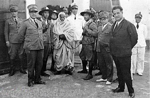 Omar Mokhtar arrested by Italian Fascists.jpg